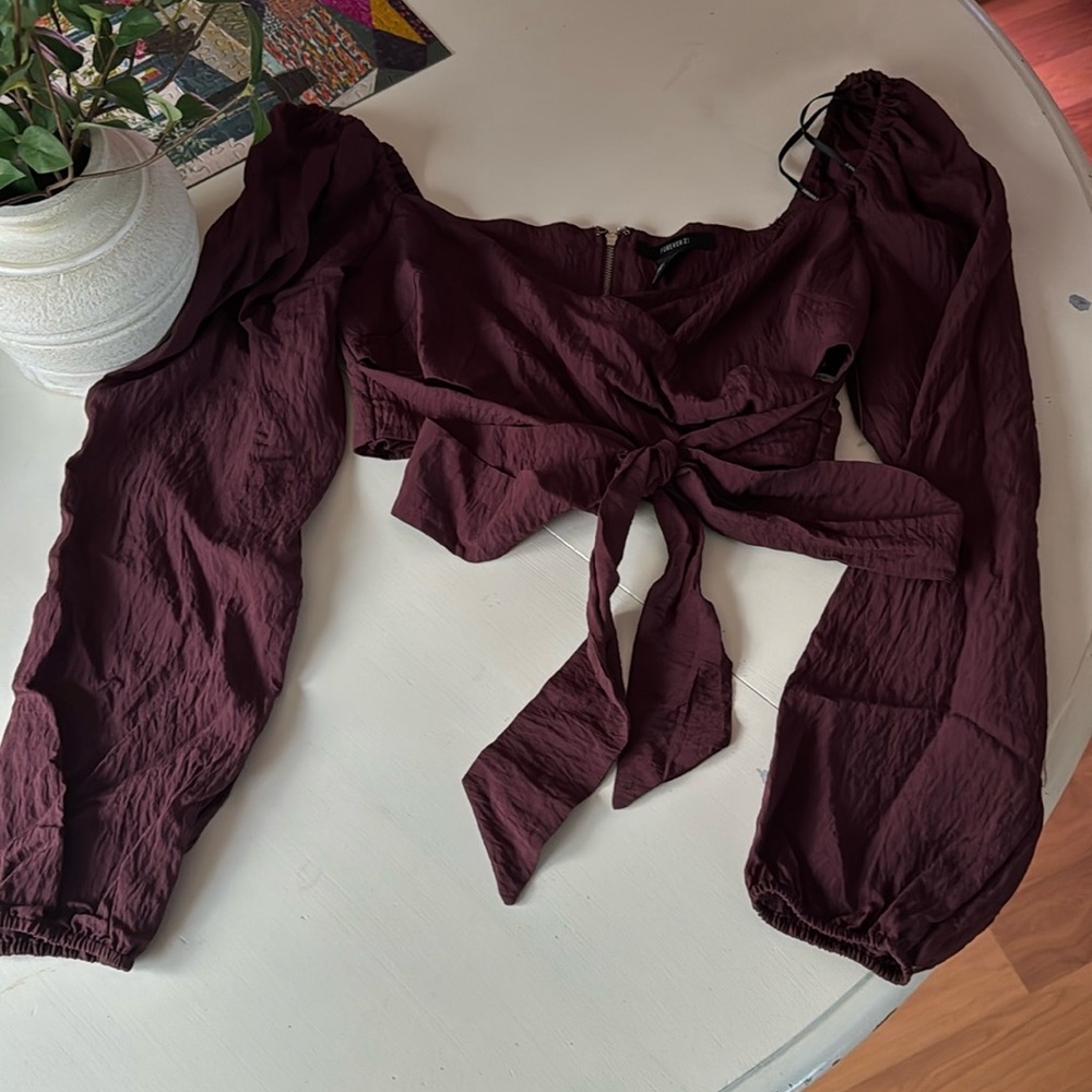 Front wrap crop top